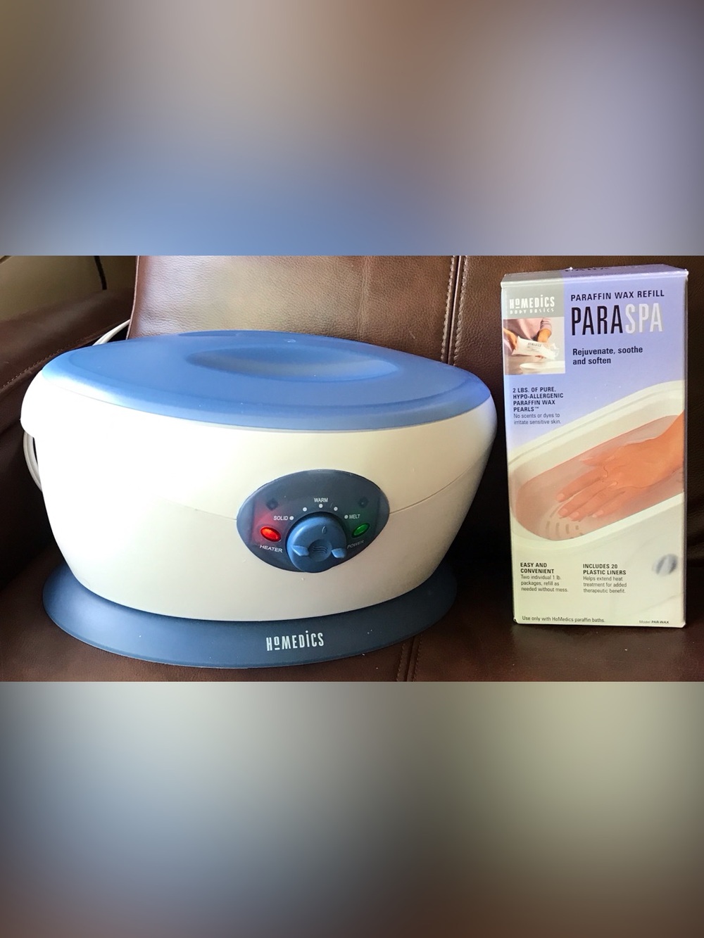 Homedics Paraspa Pro Heat Therapy plus Homedics Paraspa Paraffin refill & liners